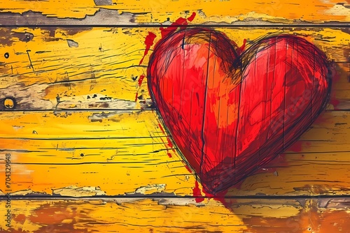 a heart for Valentine's day, a romantic postcard template