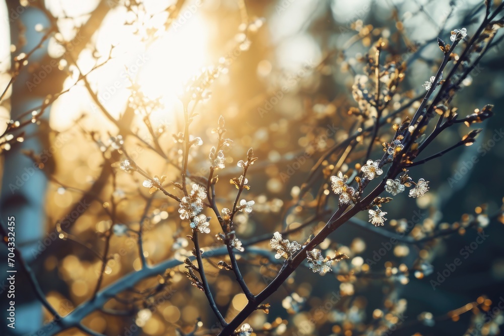Obraz premium Sunlight streaming through the branches of a tree. Perfect for nature and outdoor themes
