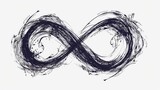 A black and white drawing of the infinite sign. Can be used for various design purposes