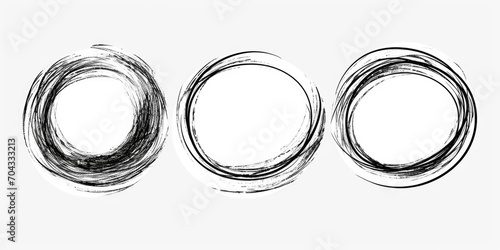 A collection of three black and white circles. Versatile and can be used in various design projects