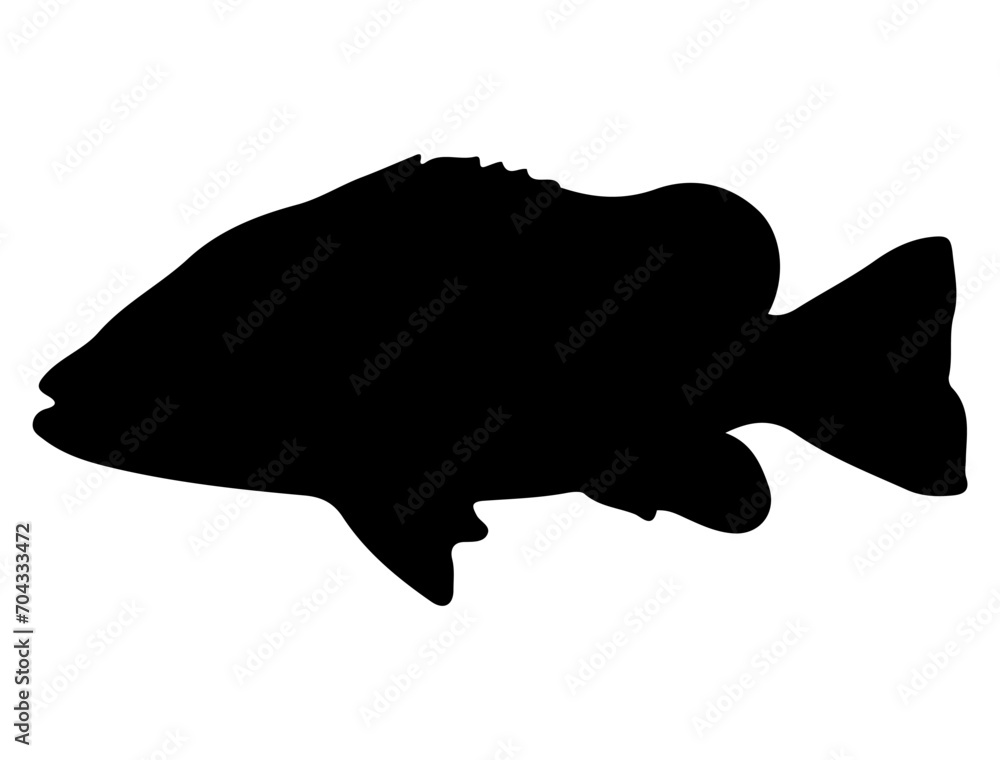 Tilapia Fish silhouette vector art white background Tilapia Fish silhouette vector art white background