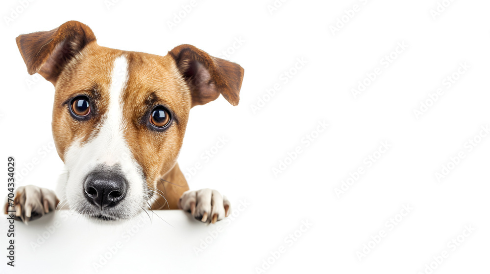 Adopt a Isolated dog banner with space to write,  Happy Pets Day, World Animals Day, World Dog Day, Generative Ai