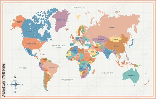 World Map Background With Country Name