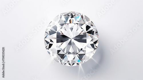 dazzling elegant diamond on white background 3d rendering