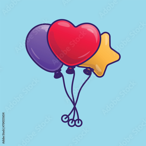 Balloon simple cartoon vector illustration new year stuff concept icon isolated © Satisfactoons