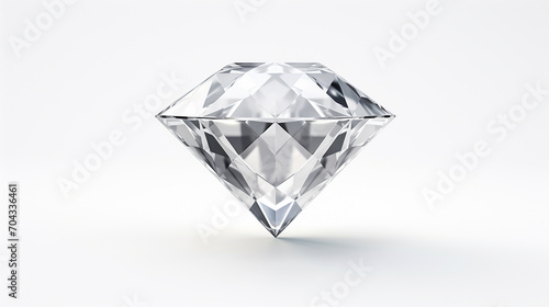 large clear diamond on white background 3d rendering