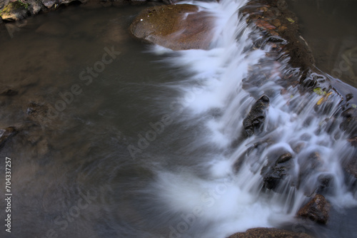 Stream and waterfall at Pang Hai Chiang Mai Thailand Long Exposure photography shot, Motion Blurred