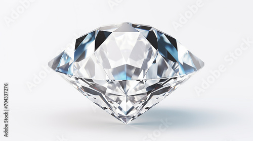 shiny brilliant diamond placed on transparent background on white background