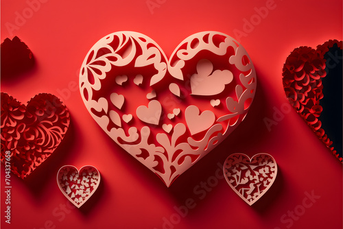 Valentine's Day card in papercut