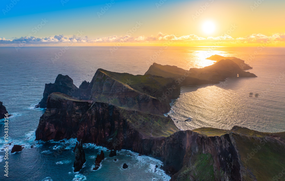 View of one of the best sights of Madeira Island. Cape Ponta de São Lourenço, Madeira Island, Portugal
