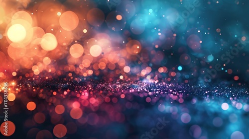 Abstract galaxy background with blurry lights - colorful background with glitter particles of various colors - celebration birtday wedding wallpaper 