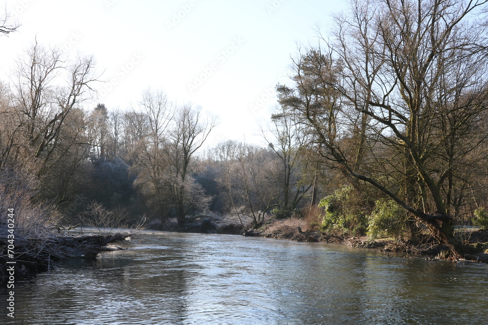 Landschaft am Fluss Wupper im Winter Landschaft am Fluss Wupper im Winter