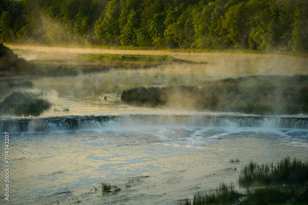 Waterfall in the river Venta. Venta hub. Waterfall in the river Venta. Venta hub.