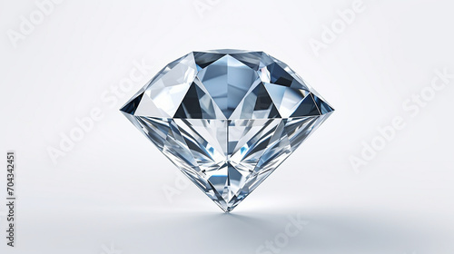 luxury large clear diamond on white background 3d rendering