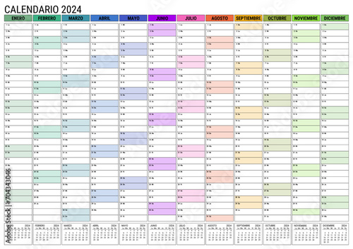 Calendario 2024 Pared Grande en Español Planificador Anual A1 XXL