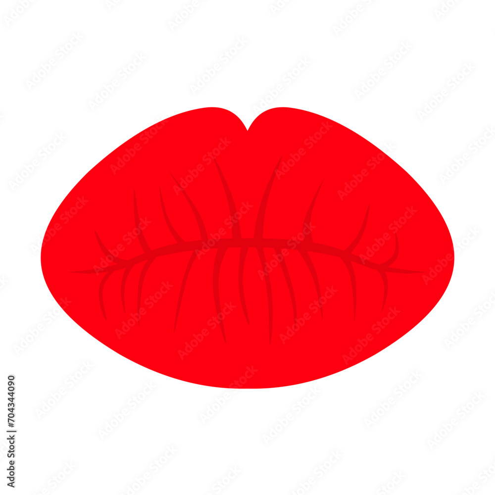 Sexy red female lips on a white background. Kiss shaped lips are great for a love logo. Sexy red female lips on a white background. Kiss shaped lips are great for a love logo.