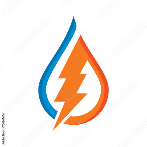 thunder waterdrop logo vector icon illustration