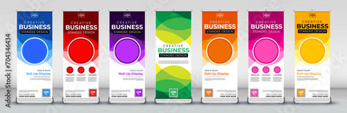 Business modern Roll Up banner or Standee Template for flyer, presentation, leaflet, j flag, x stand, x banner, exhibition