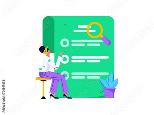 Invite friends to conduct questionnaire flat vector concept operation hand drawn illustration 