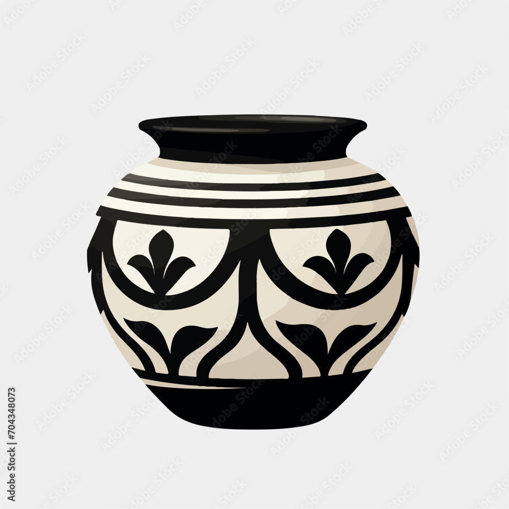 Pot in cartoon, doodle style. Isolated 2d vector illustration in logo, icon, sketch style, Eps 10. AI Generative