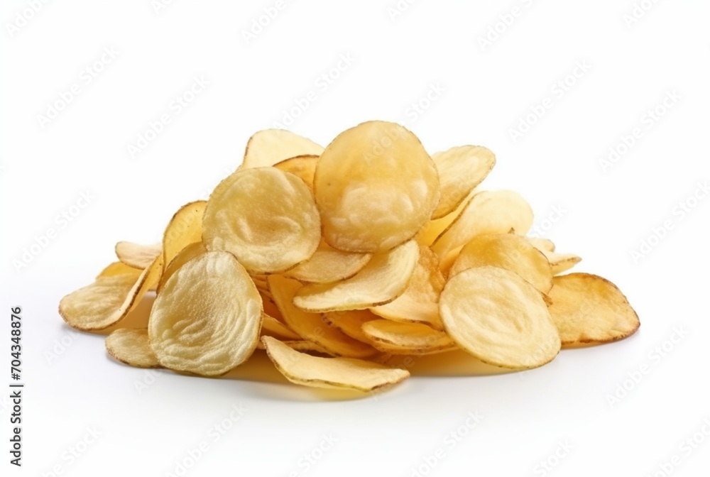potato with potato chips isolated on white background. generatif ai