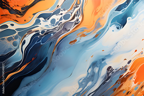  Closeup of abstract oil paint background texture with liquid fluid marbled paper texture banner texture. Generative AI (생성형 AI)