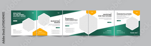 Financial coaching social media carousel, Instagram carousel template for financial advisor, EPS vector illustration eps 10