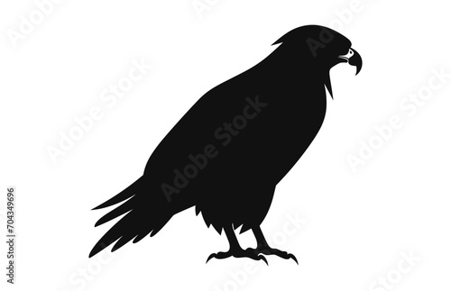 A Hawk Bird Black Silhouette Vector isolated on a white background