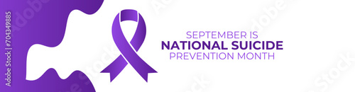 National suicide prevention month is observed every year in september. September is national suicide prevention awareness month. banner, greeting card, cover, flyer, poster with background. vector