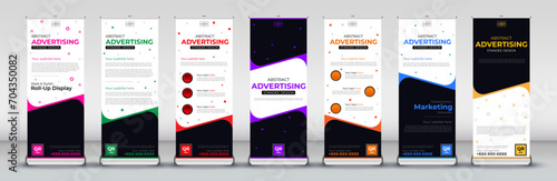 Business simple Roll Up banner or Standee Template for flyer, presentation, leaflet, j flag, x stand, x banner, exhibition