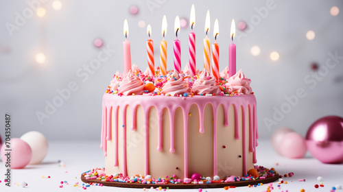 birthday cake with candles