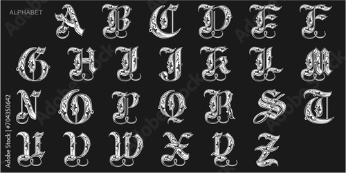 Alphabet Split Monogram, Split Letter Monogram, Alphabet Frame Font. Laser cut template. Initial monogram letters.