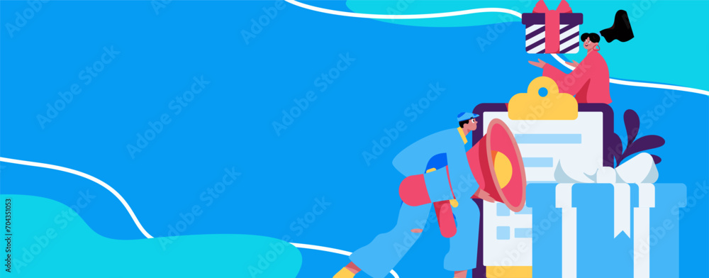 Invite friends to conduct questionnaire flat vector concept operation hand drawn illustration
