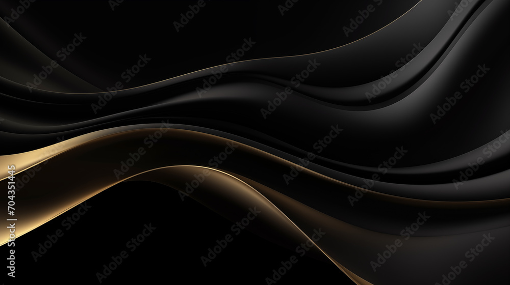 Abstract Background with Golden and Black Waves Abstract Background with Golden and Black Waves