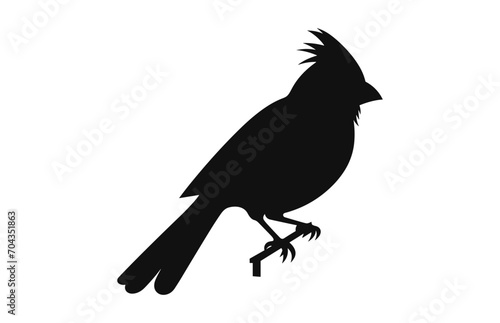 Northern Cardinal Bird Silhouette vector black Clip art © Gfx Expert Team