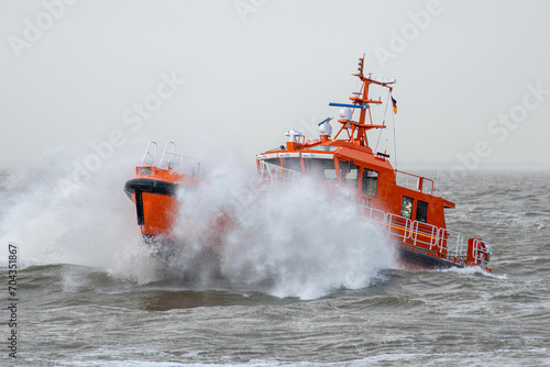 pilot boat in rough seas