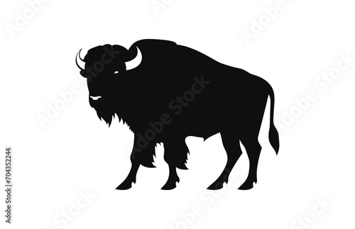 American Bison Silhouette Vector isolated on a white background
