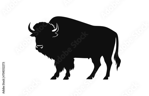American Bison Silhouette Vector, A bison animal clipart