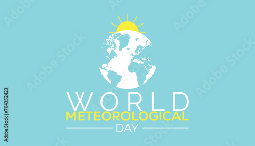 World Meteorological Day is observed every year in March. Holiday, poster, card and background vector illustration design. photo