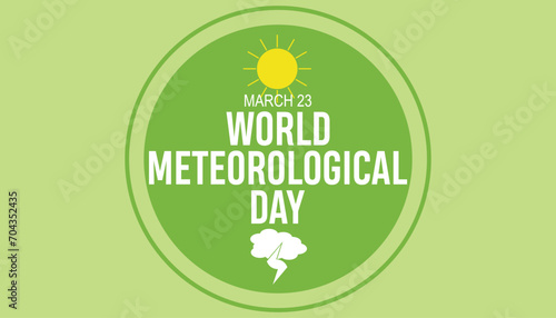 World Meteorological Day is observed every year in March. Holiday, poster, card and background vector illustration design.