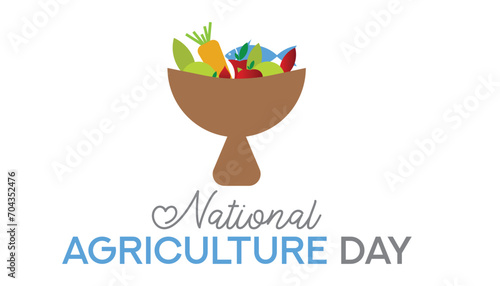 National Agriculture day is observed every year in March. Holiday, poster, card and background vector illustration design.