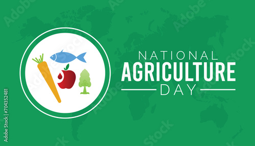 National Agriculture day is observed every year in March. Holiday, poster, card and background vector illustration design.