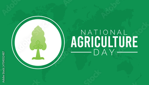 National Agriculture day is observed every year in March. Holiday, poster, card and background vector illustration design.