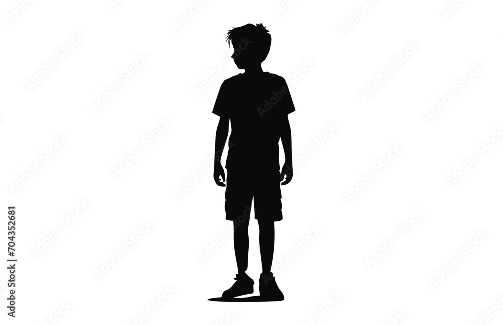 A Silhouette of a Boy black vector isolated on a white background