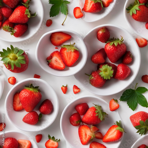 strawberries on white background  digital art  3d rendering