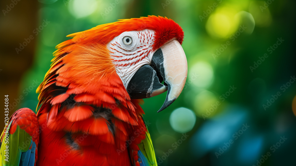 Captivating Photograph Featuring a Stunning Parrot Against a Beautifully Blurred Background