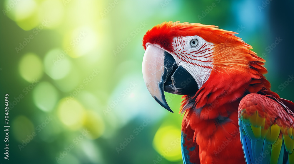 Obraz premium Captivating Photograph Featuring a Stunning Parrot Against a Beautifully Blurred Background