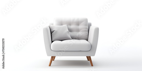 leather armchair isolated on white background, generative ai