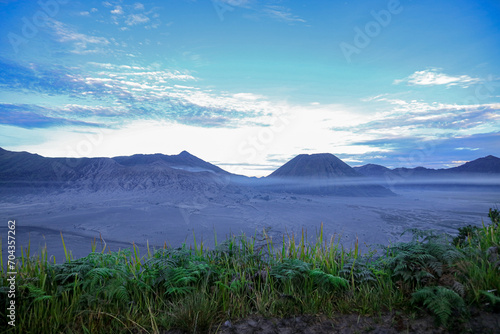 mountain view with beautiful sky in bromo