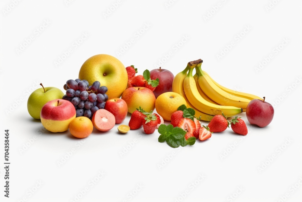 fresh fruit collection isolated on white background. generatif ai fresh fruit collection isolated on white background. generatif ai